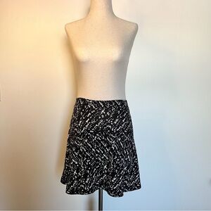 Altar’d State Black Mini Skirt with Abstract White Speckled Print Size XS